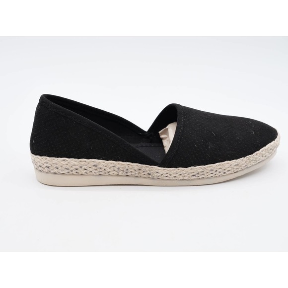 Union Bay Flats Womens 8 Black Perforated Faux Suede D'Orsay Slip On Shoes - Picture 4 of 11